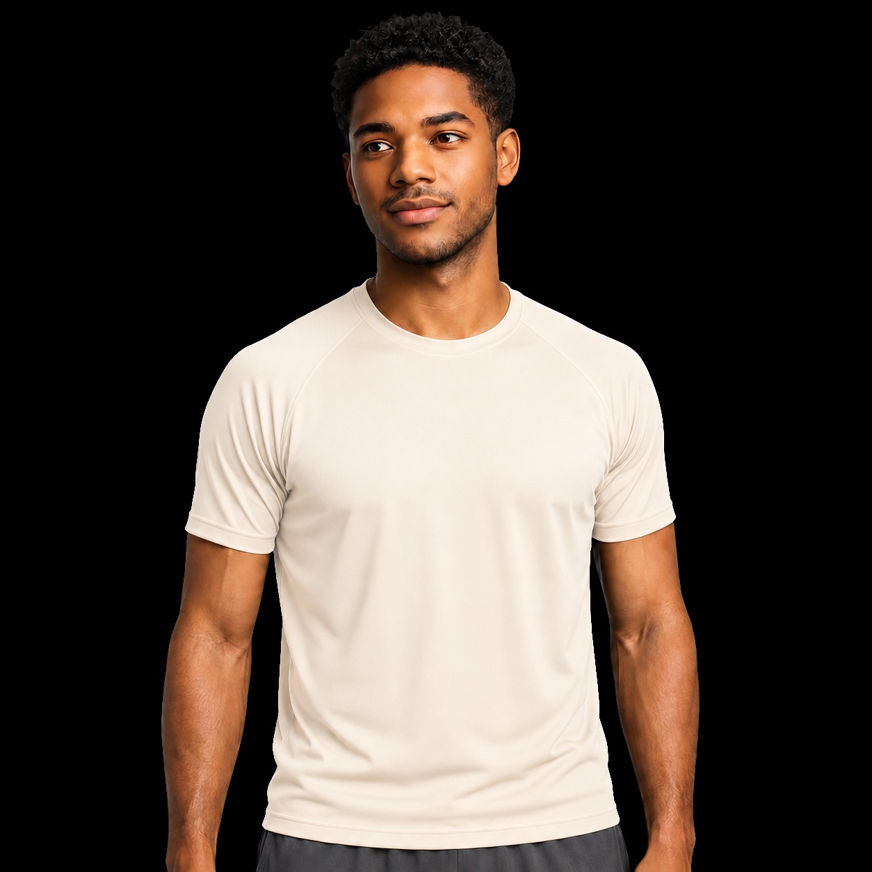 Camiseta masculina cristã dry-fit off-white com o versículo Deus é Por Nós — IDE 16:15