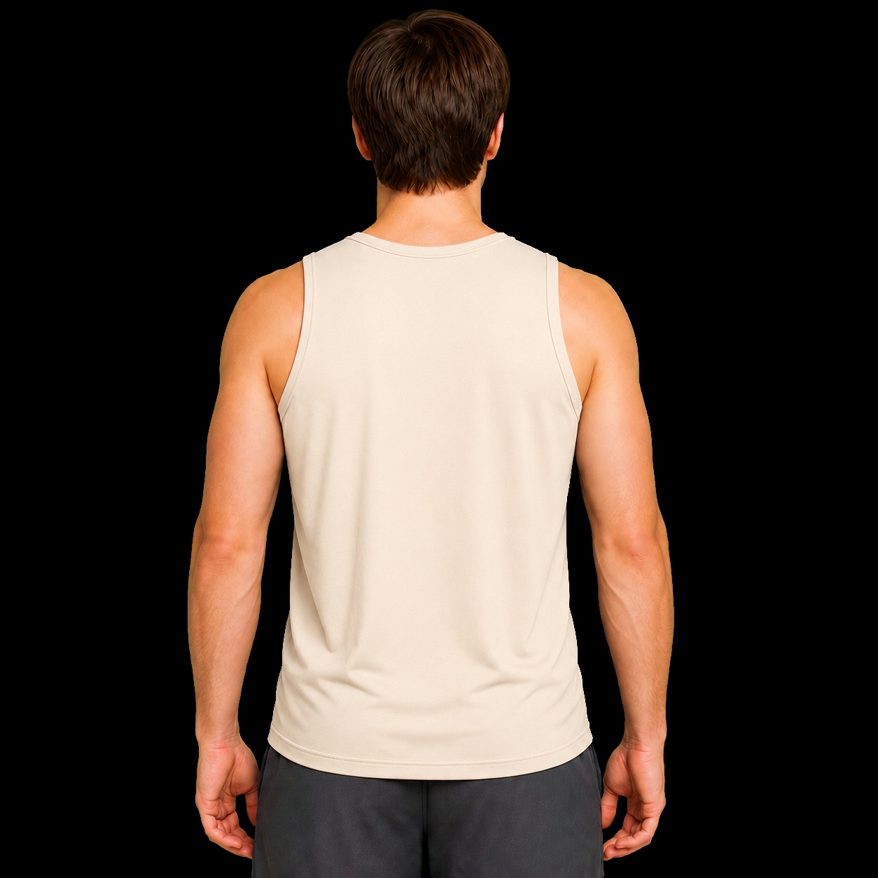 Regata masculina cristã dry-fit off-white com o versículo Deus é Por Nós — IDE 16:15