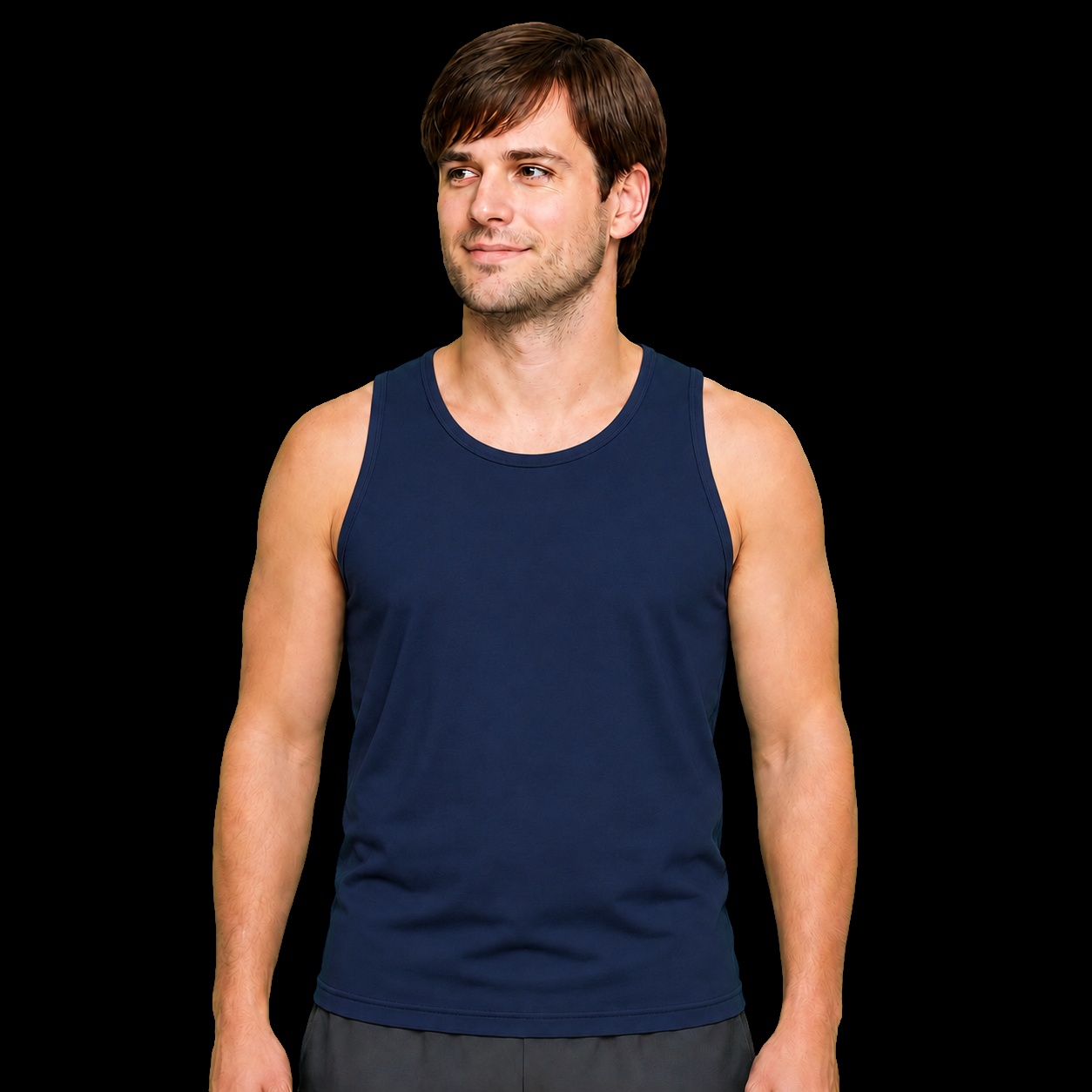 Regata masculina cristã dry-fit navy com o versículo Deus é Por Nós — IDE 16:15
